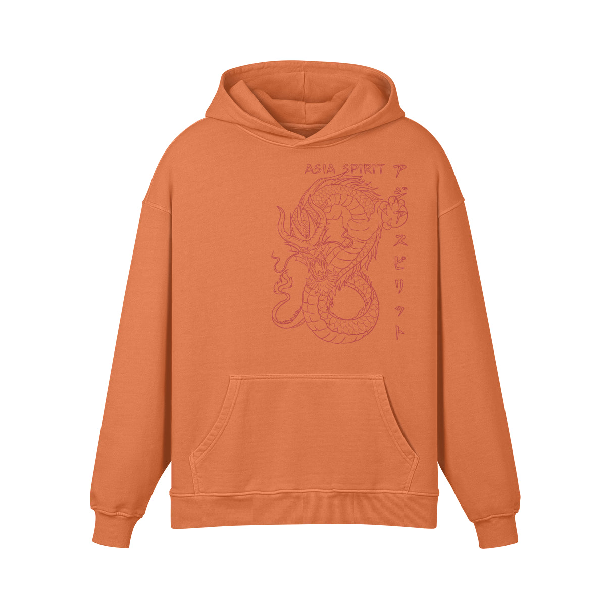 Premium Hoodie washed out look "Japan Dragon" print-ASIA-Shirts