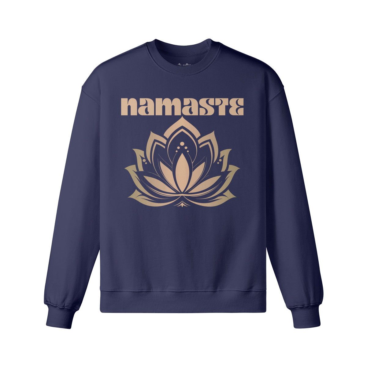 Heavy Oversized Sweatshirt mit Namaste und Lotusblüten print-ASIA-Shirts