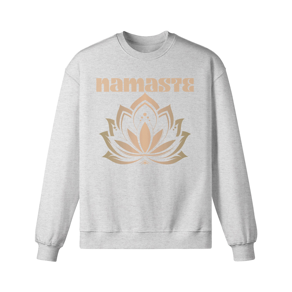 Heavy Oversized Sweatshirt mit Namaste und Lotusblüten print-ASIA-Shirts