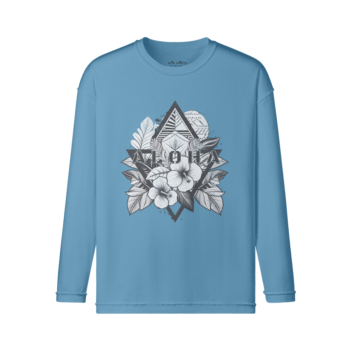 Vintage Langarmshirt im Streetwear look mit ALOHA print-ASIA-Shirts