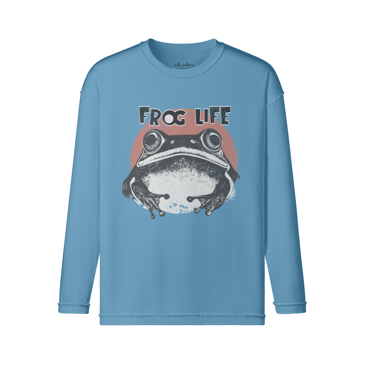 Vintage Langarmshirt im Streetwear look mit Frosch print "FRog Life"-ASIA-Shirts