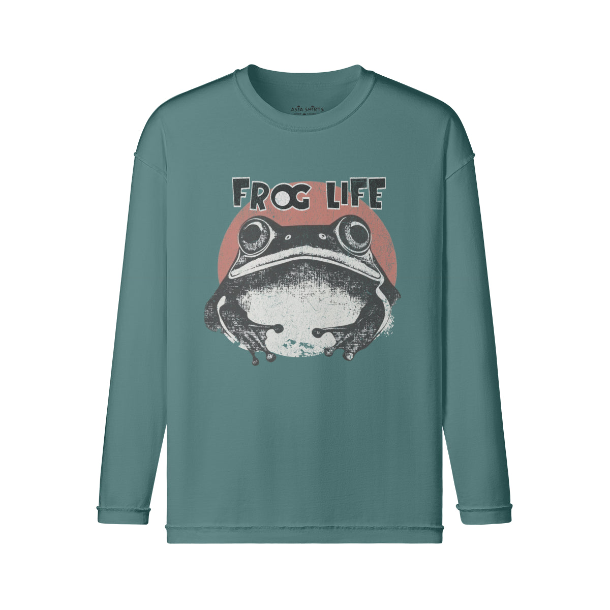 Vintage Langarmshirt im Streetwear look mit Frosch print "FRog Life"-ASIA-Shirts
