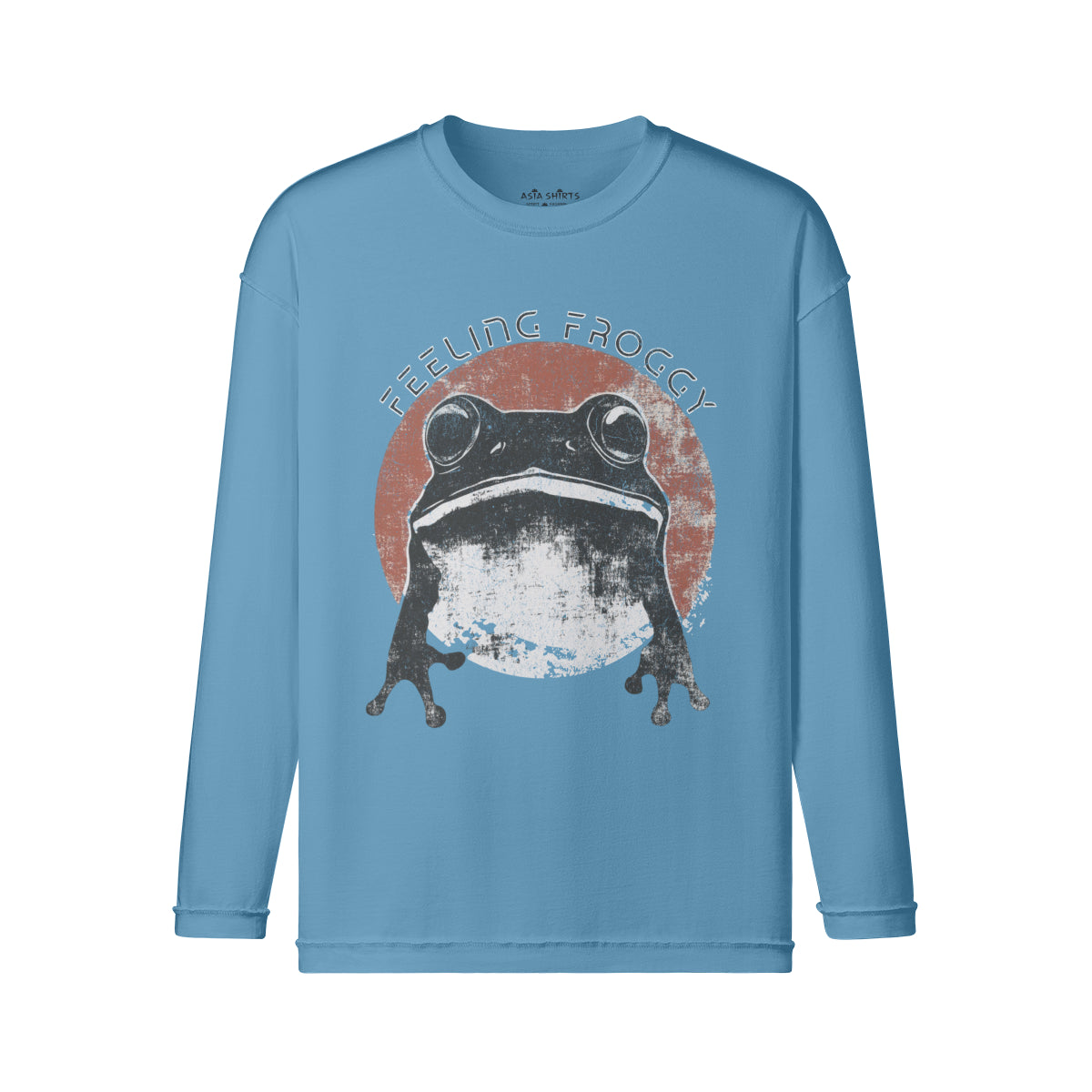 Vintage Langarmshirt im Streetwear look mit Frosch print "Feeling Froggy"-ASIA-Shirts