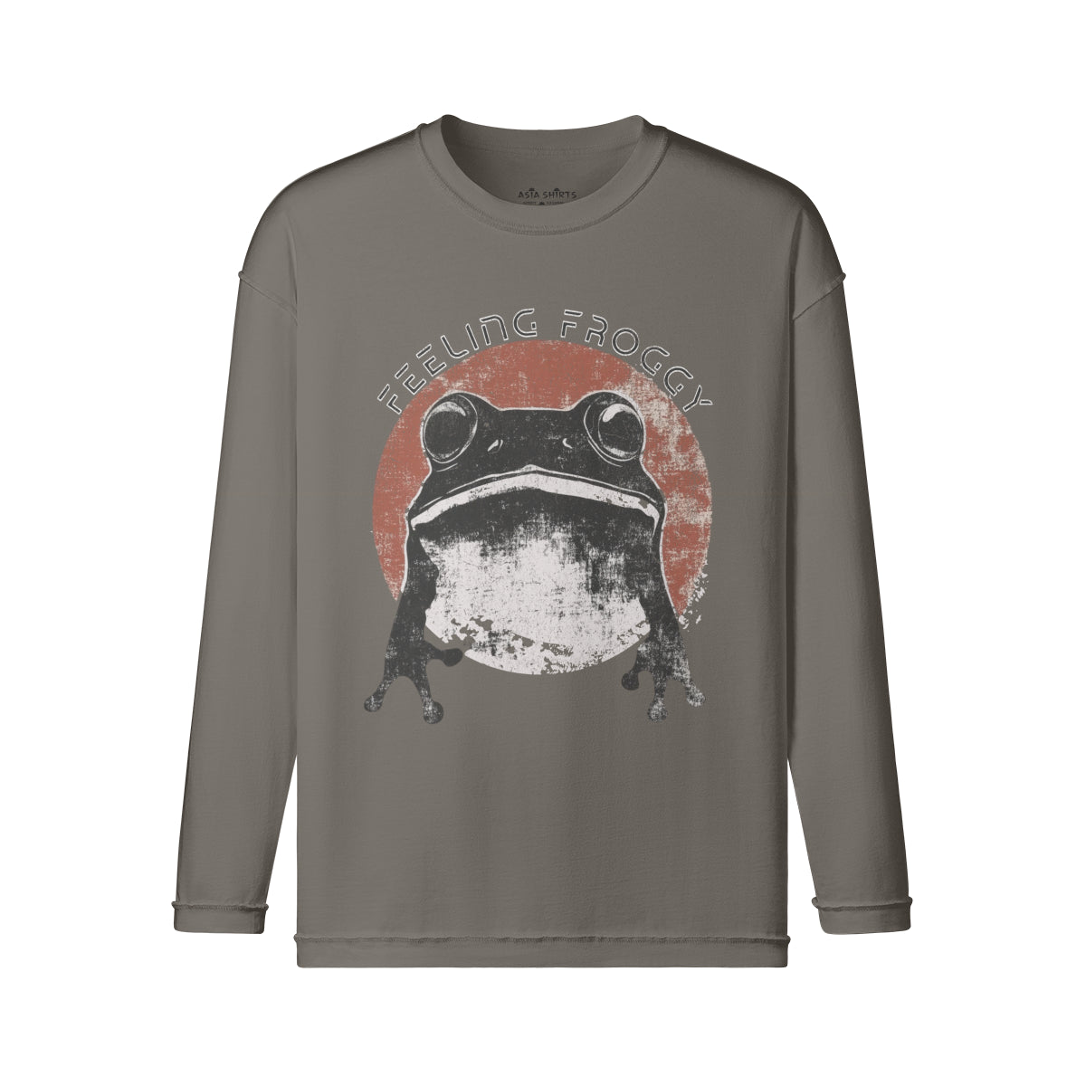 Vintage Langarmshirt im Streetwear look mit Frosch print "Feeling Froggy"-ASIA-Shirts
