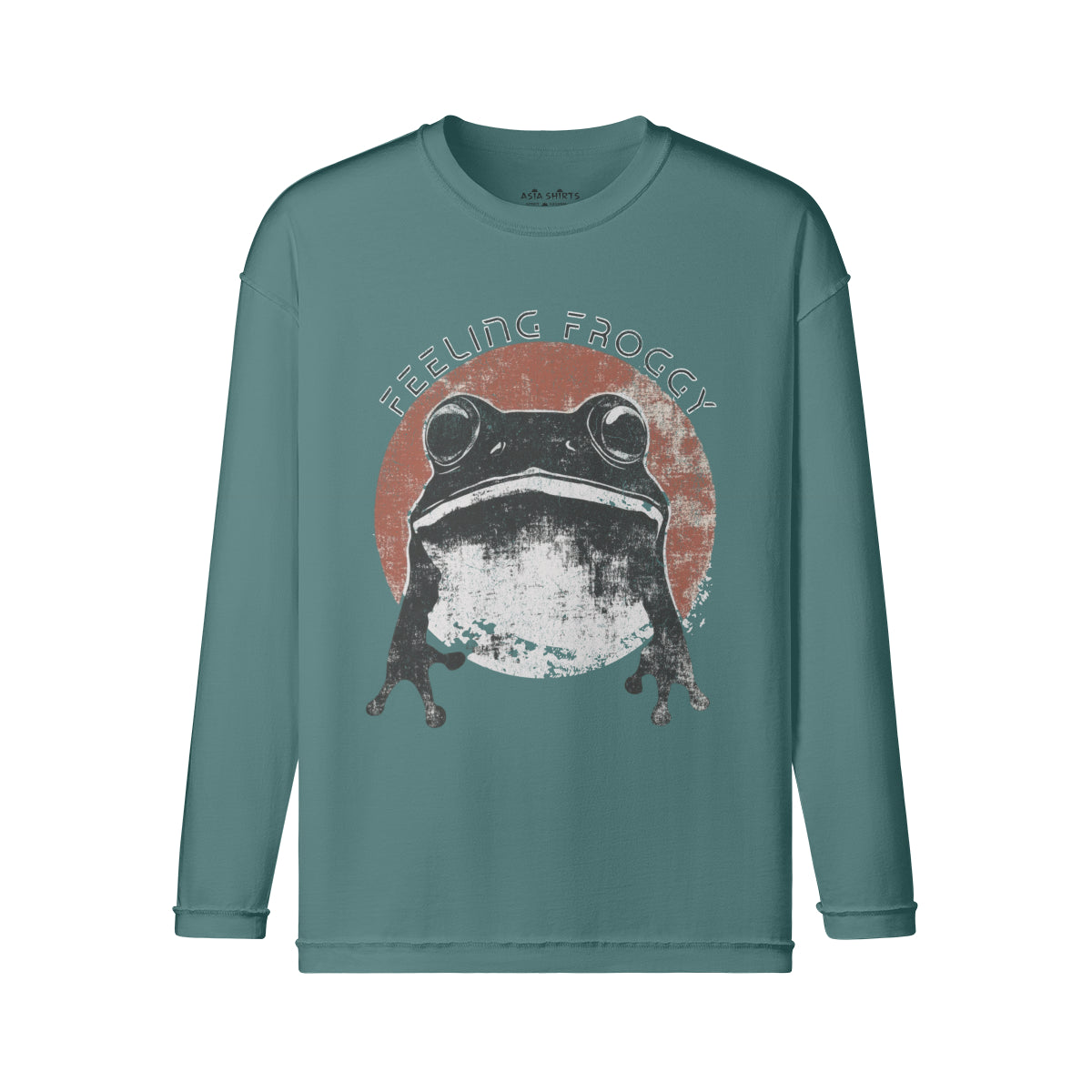 Vintage Langarmshirt im Streetwear look mit Frosch print "Feeling Froggy"-ASIA-Shirts