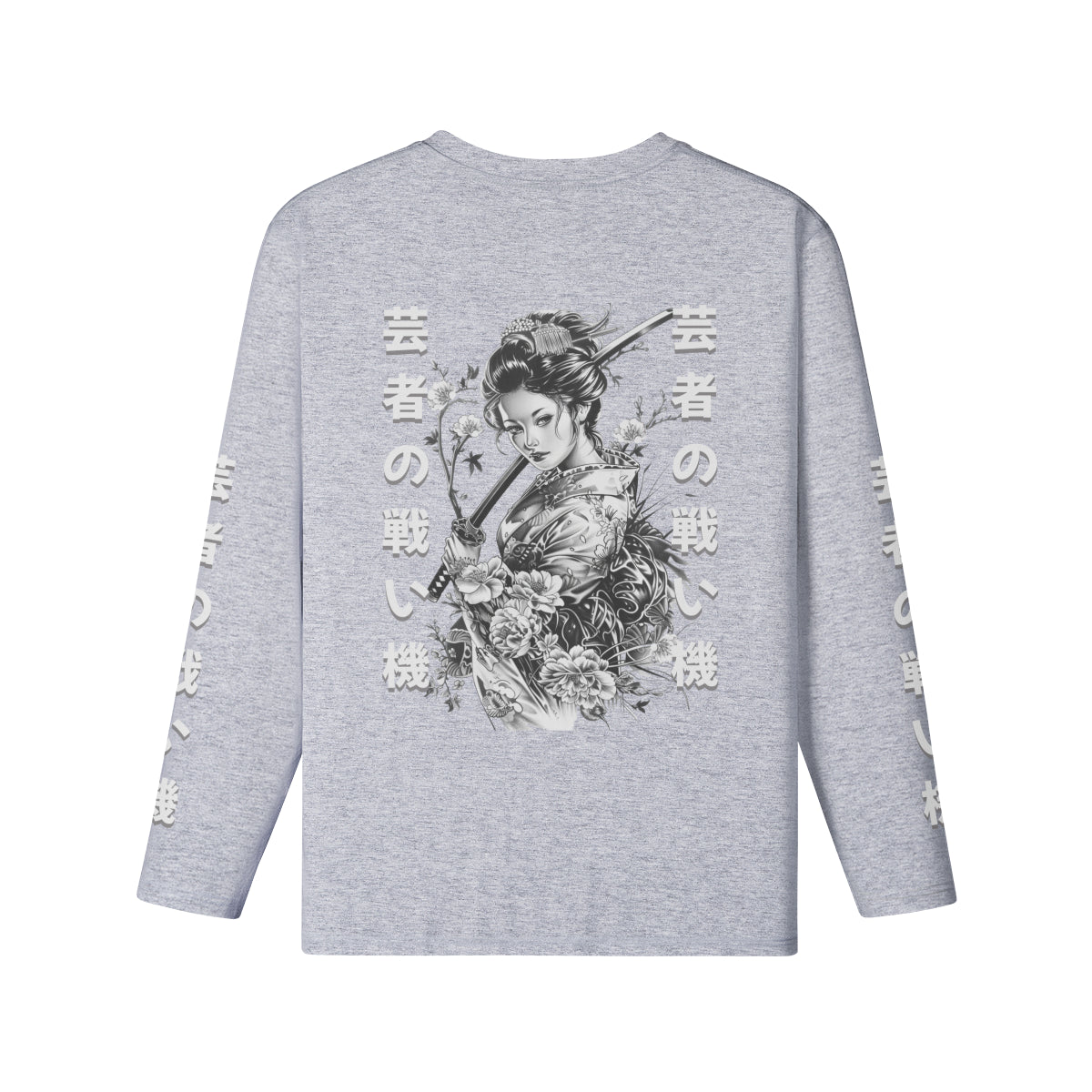 Langarmshirt Bio-Baumwolle mit Geisha print-ASIA-Shirts