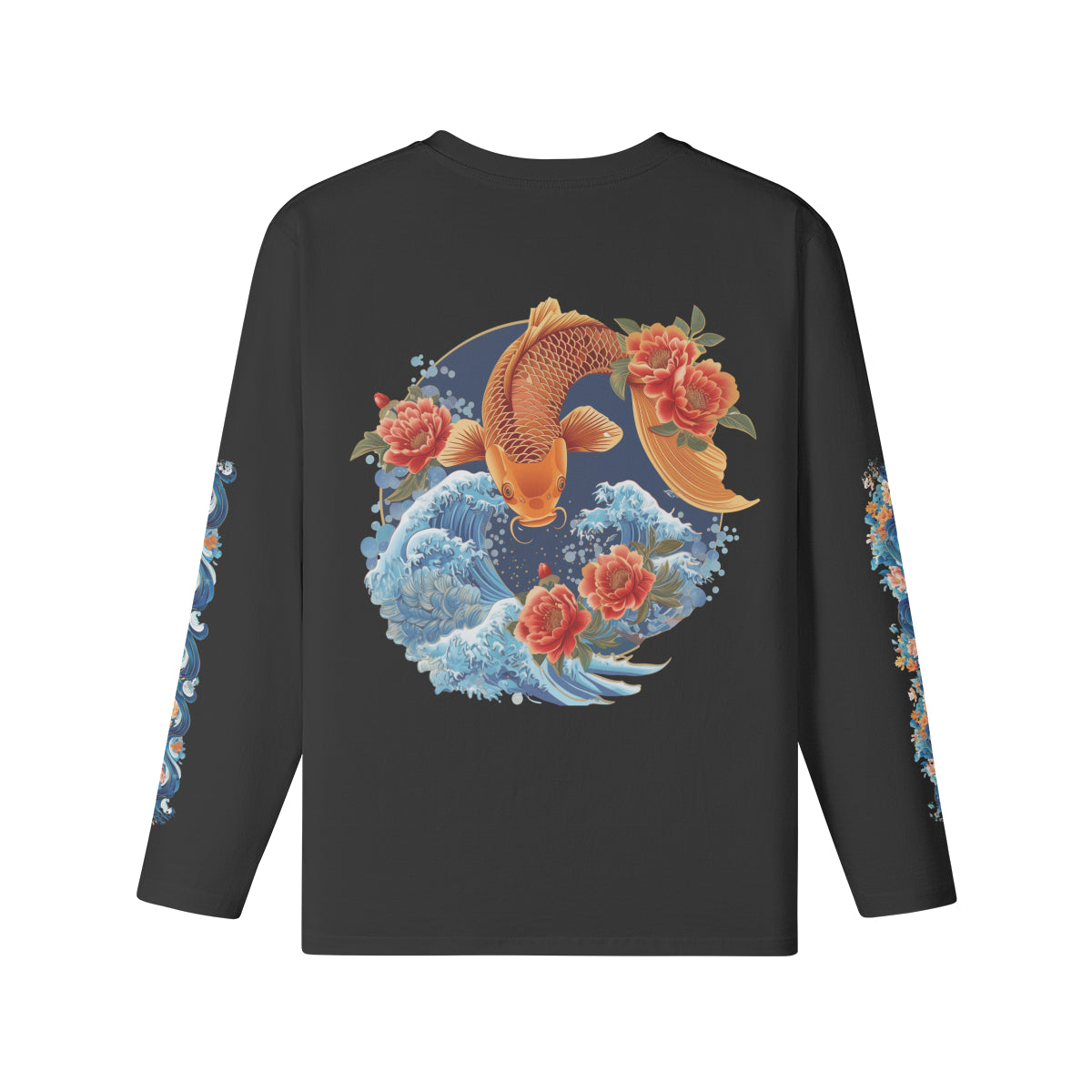 Langarmshirt Bio-Baumwolle mit Koi print-ASIA-Shirts