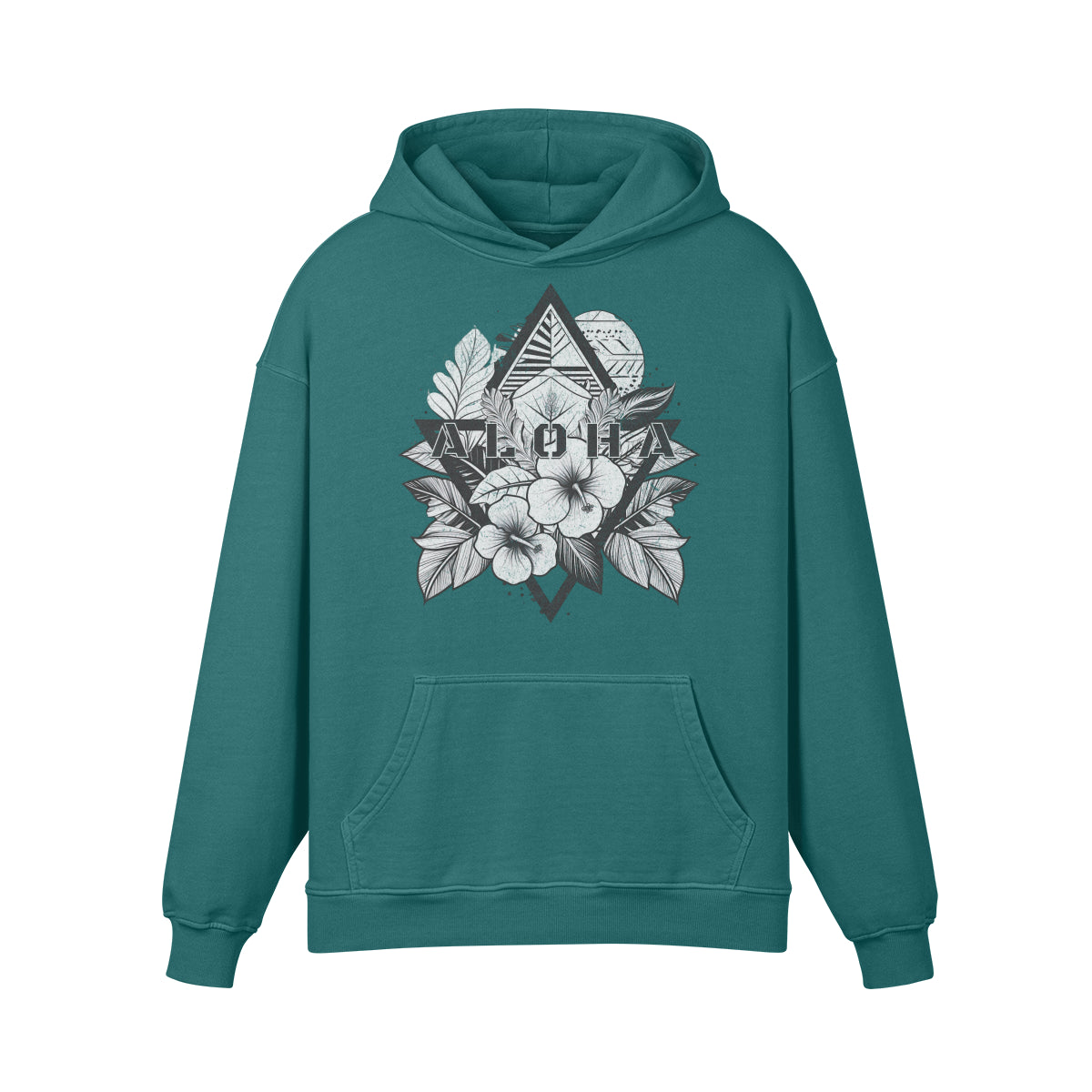 Premium Hoodie washed out look "ALOHA" print-ASIA-Shirts