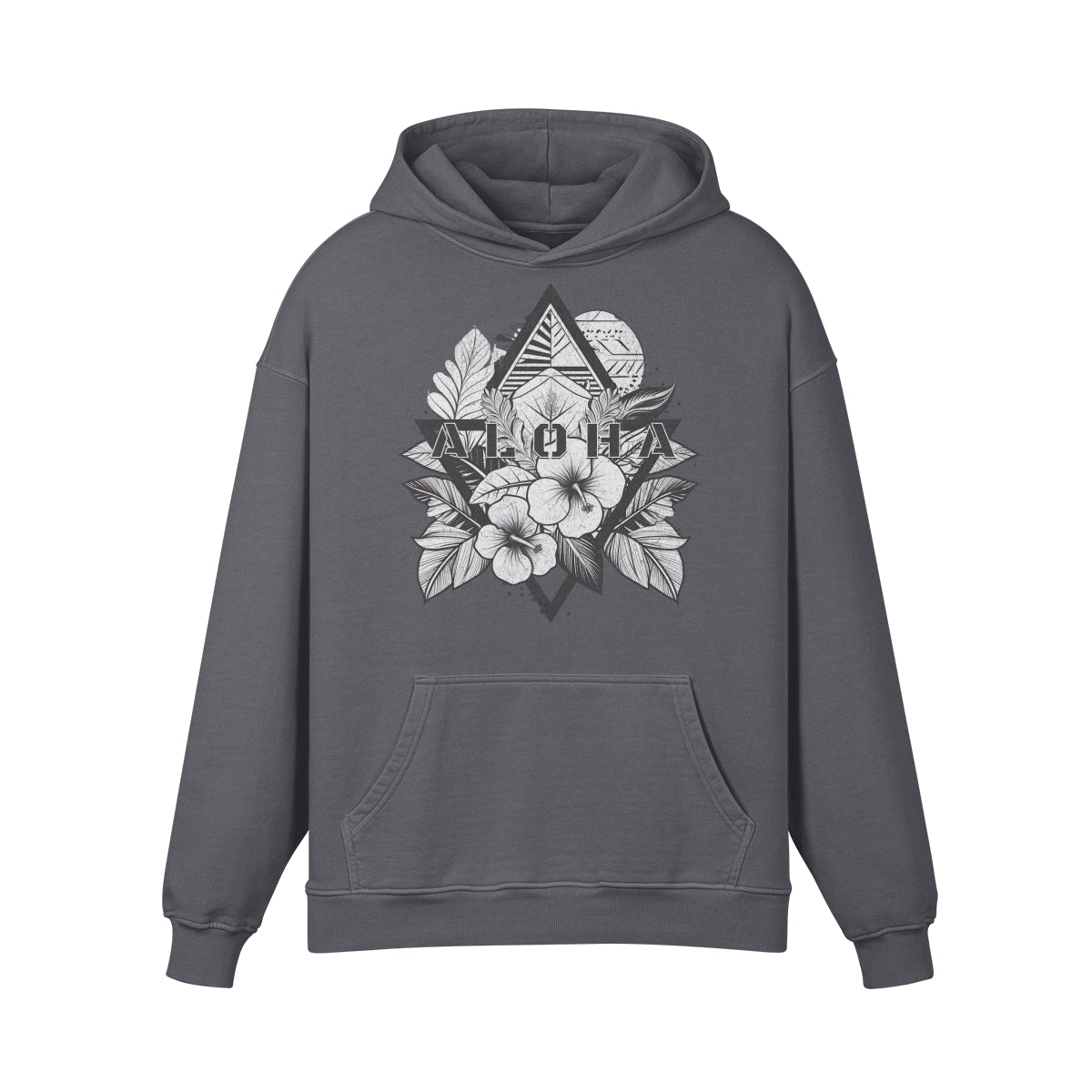 Premium Hoodie washed out look "ALOHA" print-ASIA-Shirts