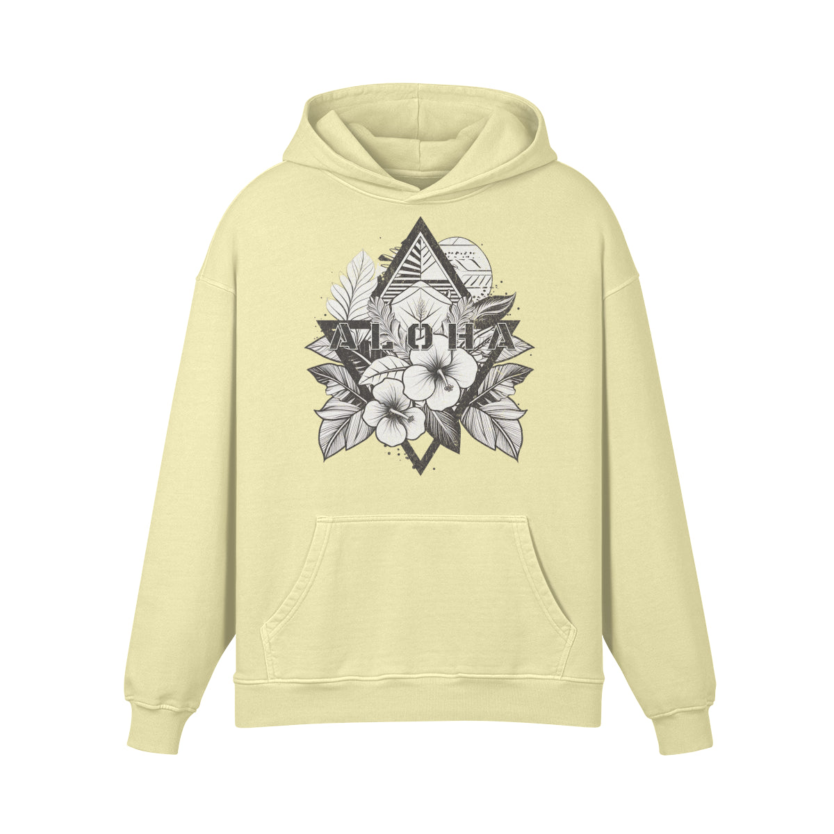 Premium Hoodie washed out look "ALOHA" print-ASIA-Shirts