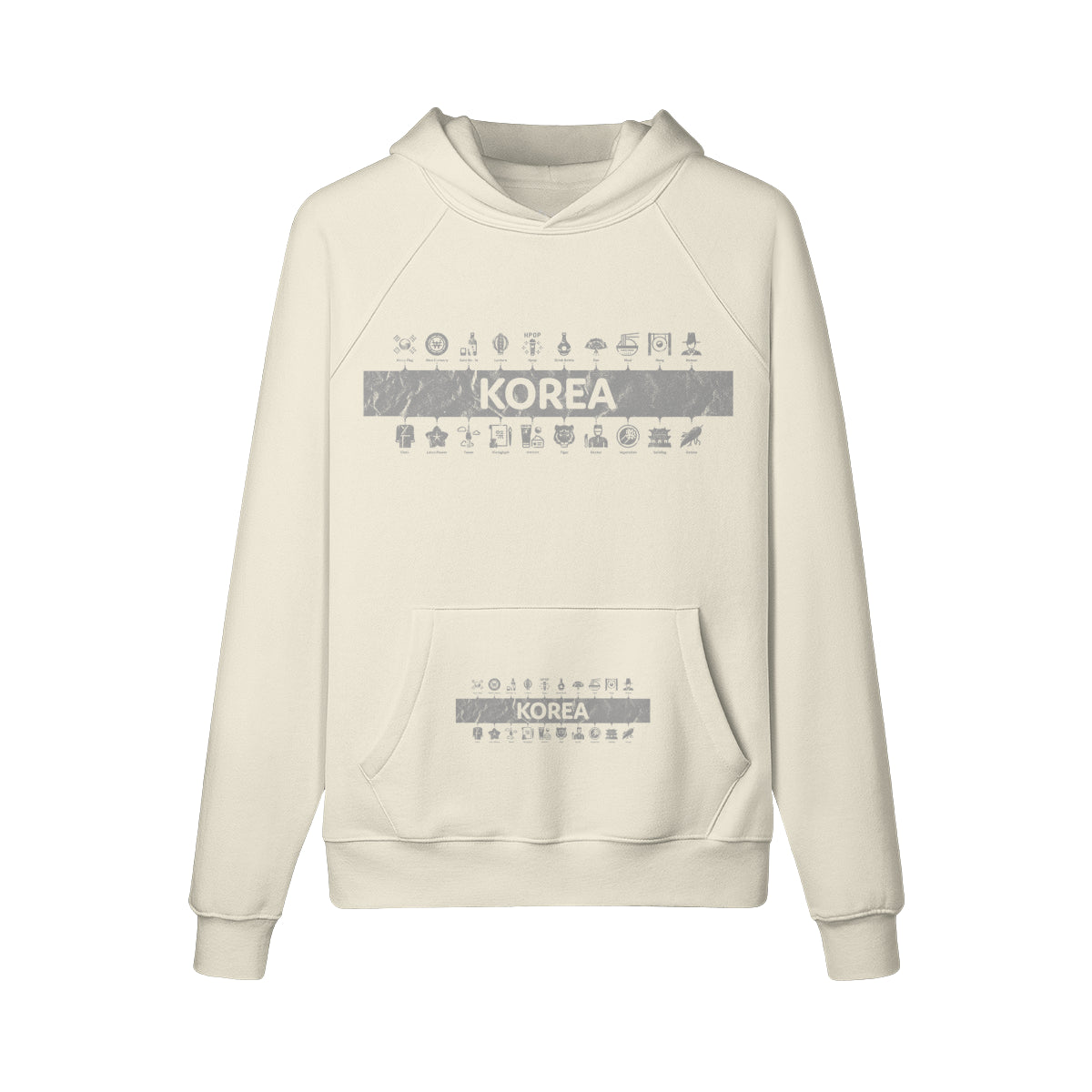 Kuscheliger Hoodie Innenseite mit Sweatfleece mit Korea print-ASIA-Shirts