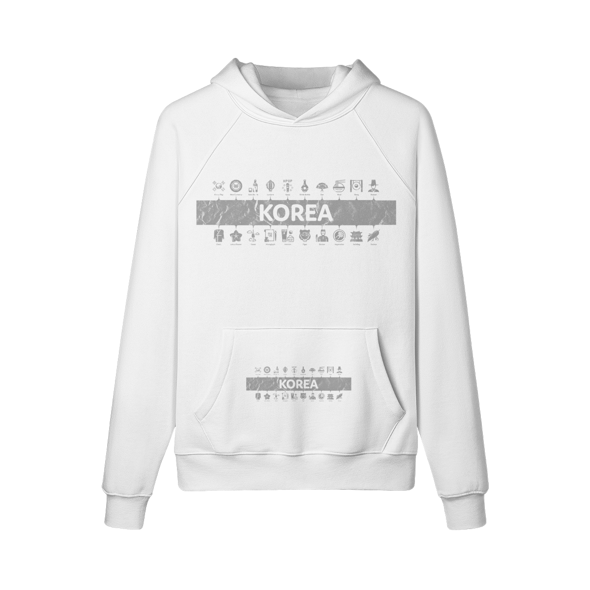 Kuscheliger Hoodie Innenseite mit Sweatfleece mit Korea print-ASIA-Shirts