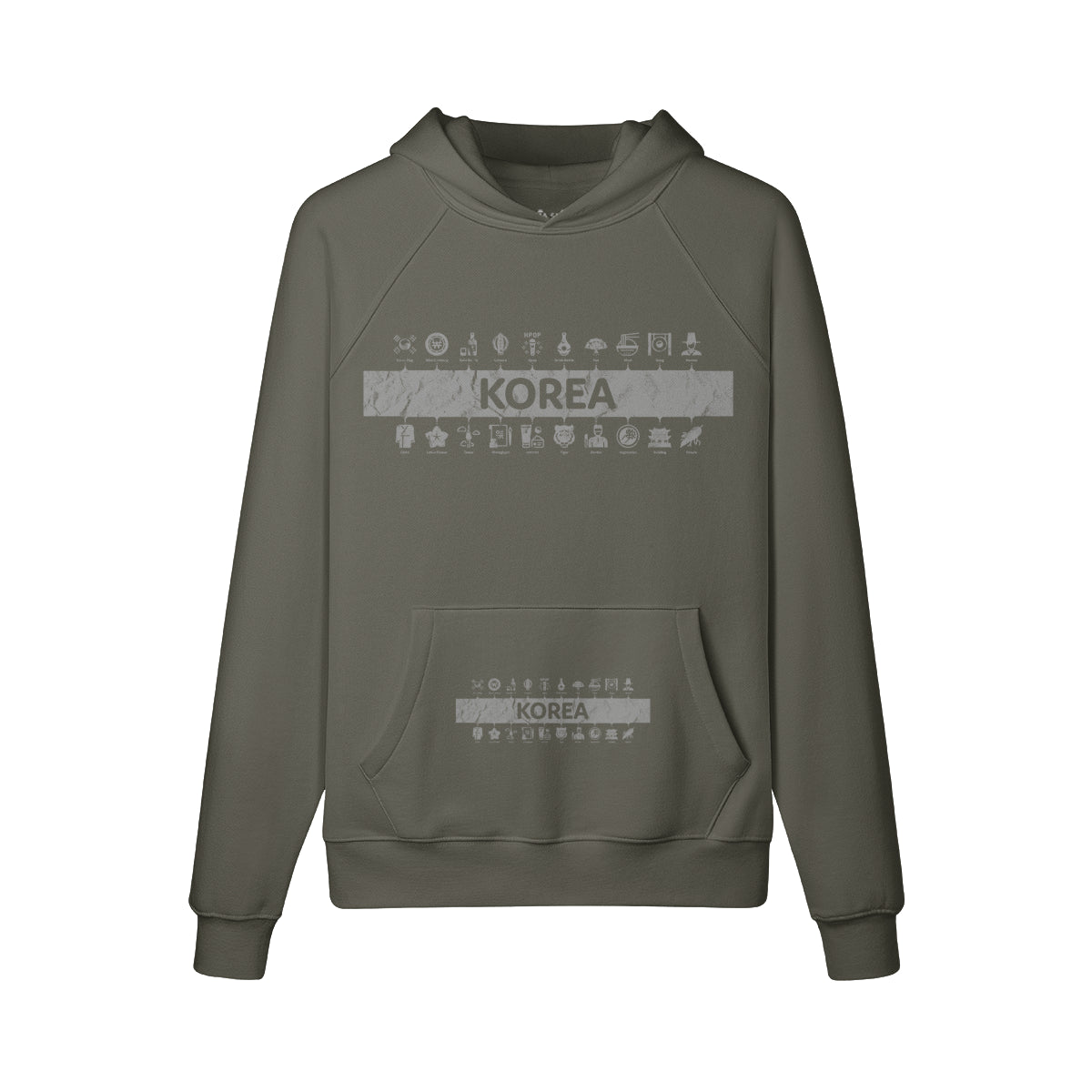 Kuscheliger Hoodie Innenseite mit Sweatfleece mit Korea print-ASIA-Shirts