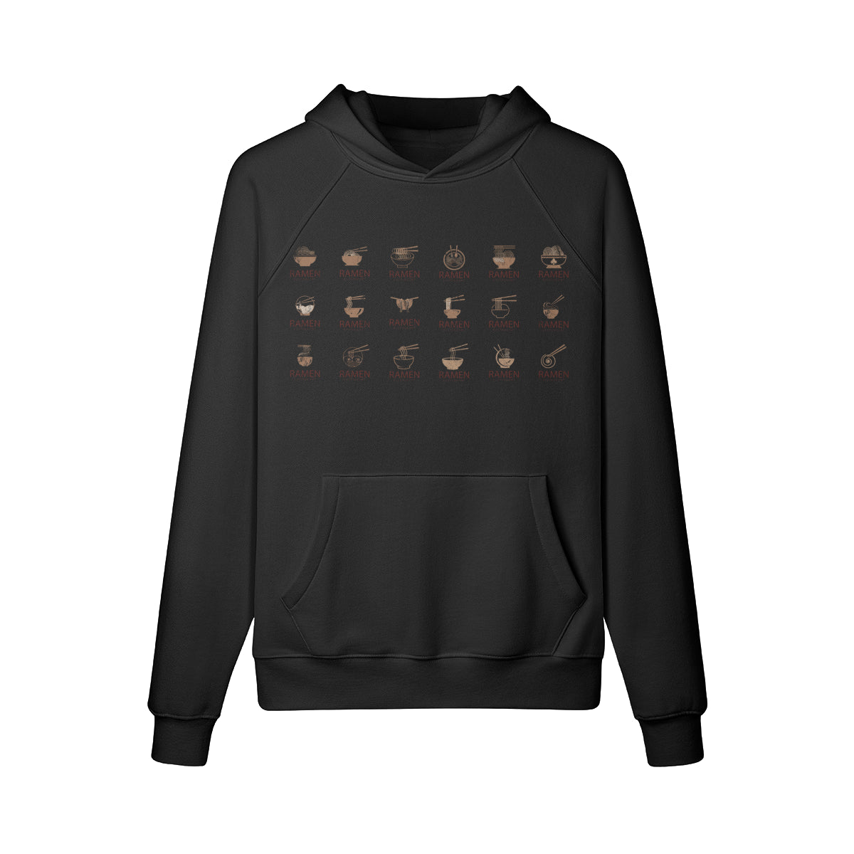 Kuscheliger Hoodie Innenseite mit Sweat Fleece und coolem RAMEN print-ASIA-Shirts