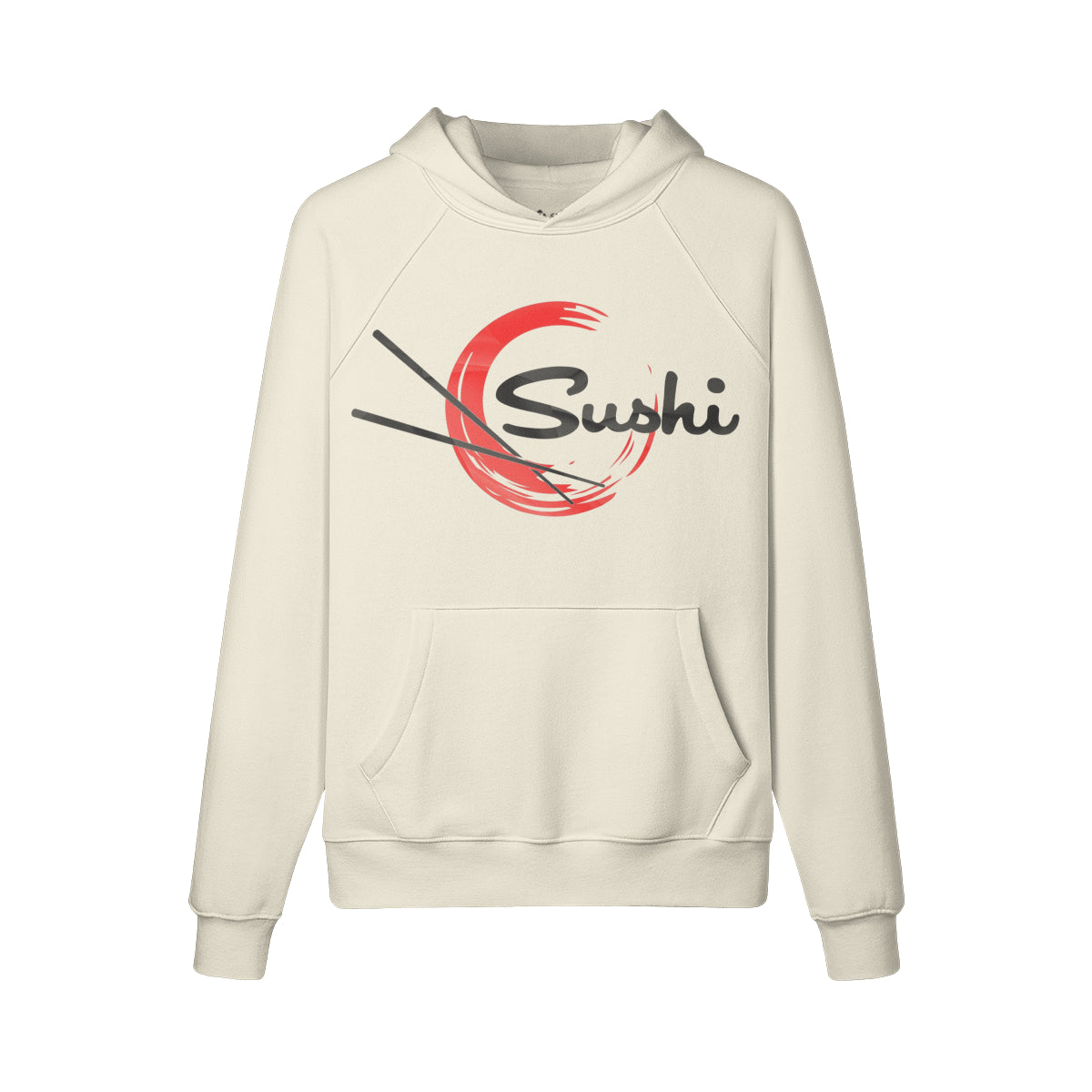 Kuscheliger Hoodie Innenseite mit Sweatfleece mit Sushi print-ASIA-Shirts