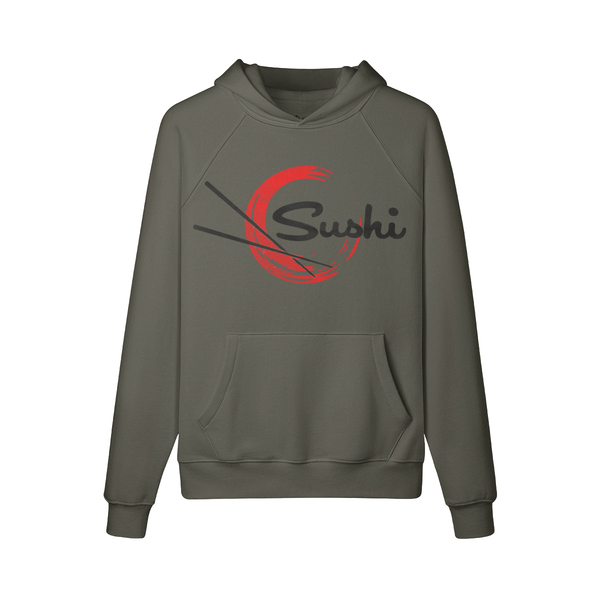 Kuscheliger Hoodie Innenseite mit Sweatfleece mit Sushi print-ASIA-Shirts