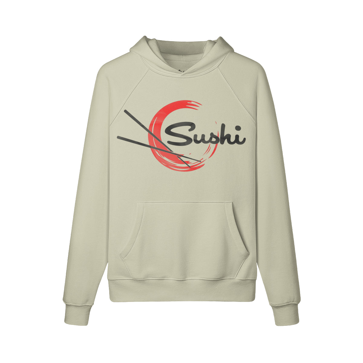 Kuscheliger Hoodie Innenseite mit Sweatfleece mit Sushi print-ASIA-Shirts