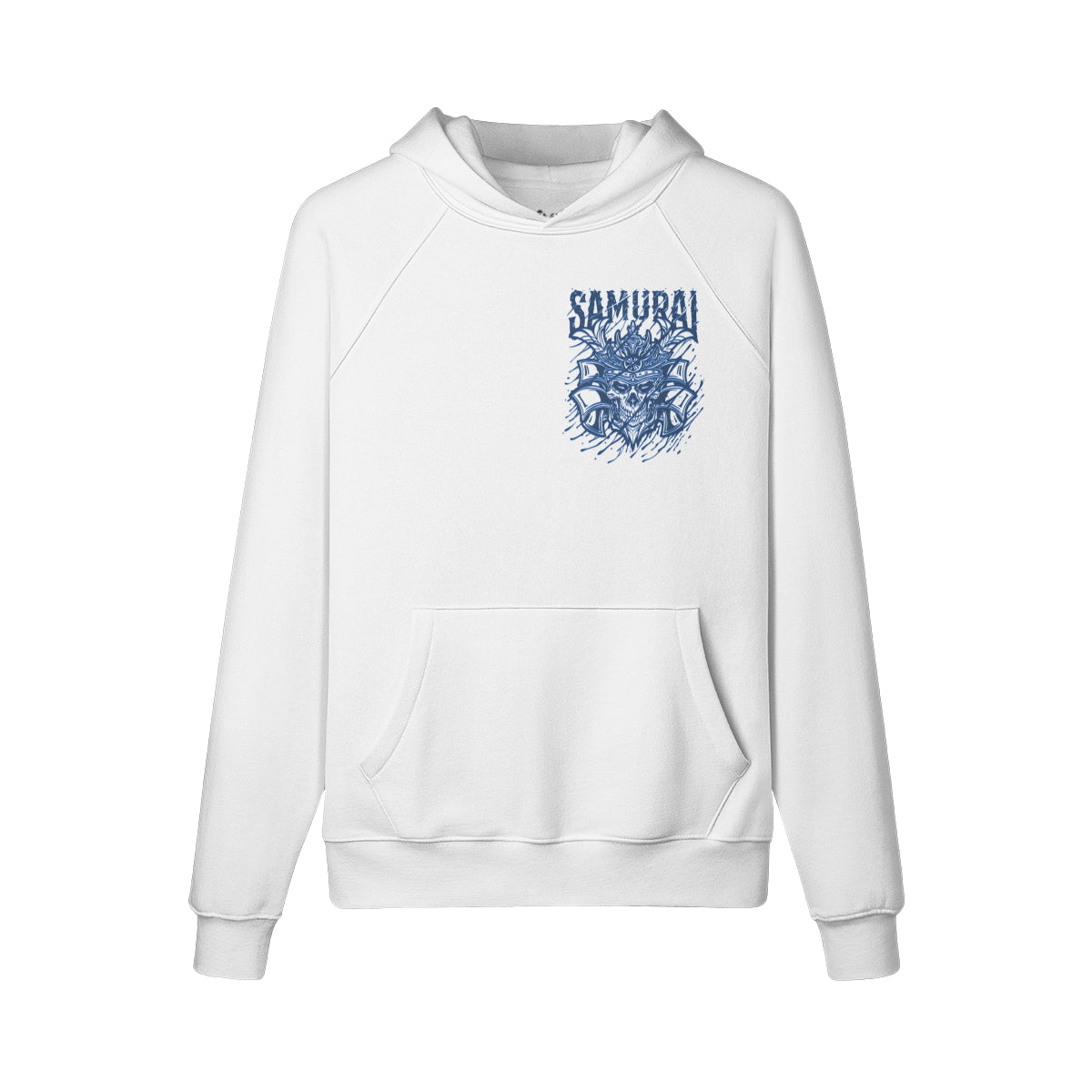 Kuscheliger Hoodie mit blauem Samurai print-ASIA-Shirts