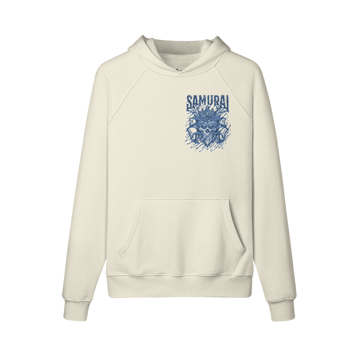 Kuscheliger Hoodie mit blauem Samurai print-ASIA-Shirts