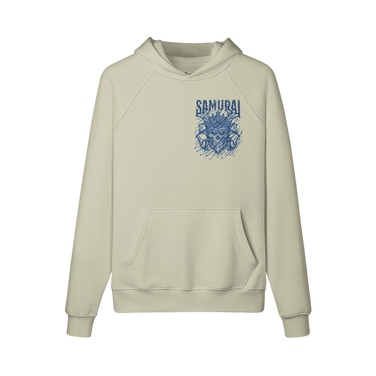 Kuscheliger Hoodie mit blauem Samurai print-ASIA-Shirts