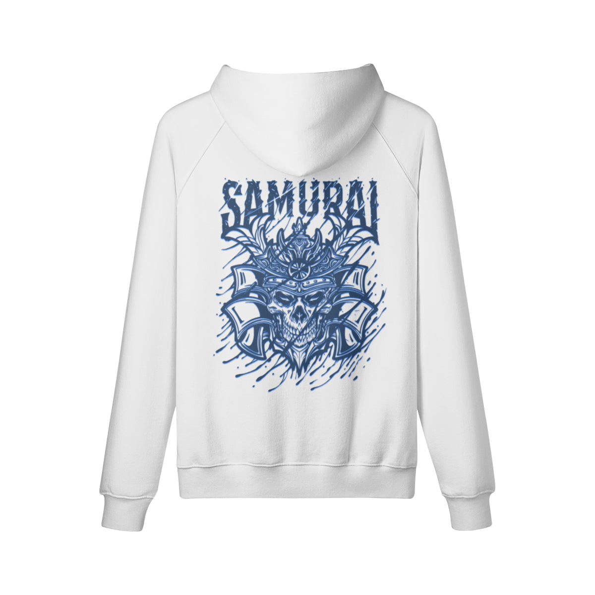 Kuscheliger Hoodie mit blauem Samurai print-ASIA-Shirts