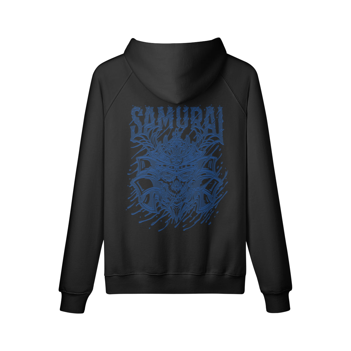 Kuscheliger Hoodie mit blauem Samurai print-ASIA-Shirts