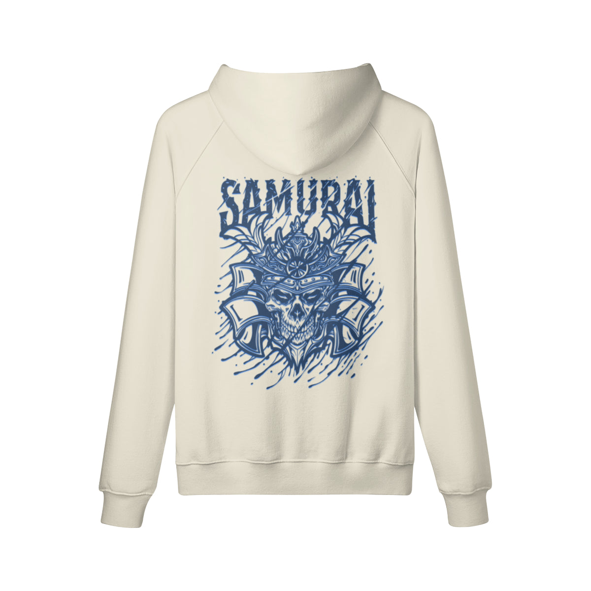 Kuscheliger Hoodie mit blauem Samurai print-ASIA-Shirts