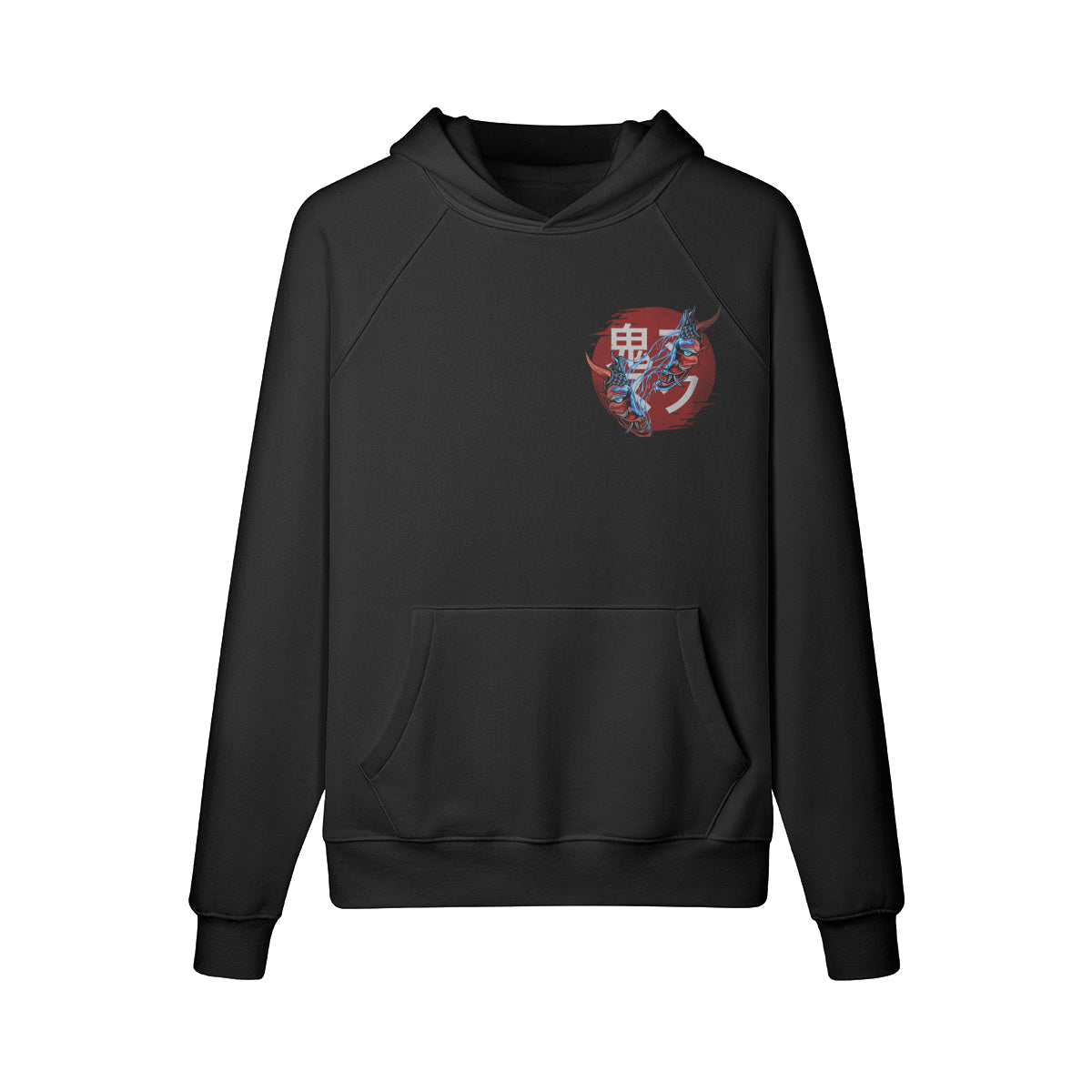 Kuscheliger Hoodie Innenseite mit Sweatfleece Oni Mask-ASIA-Shirts