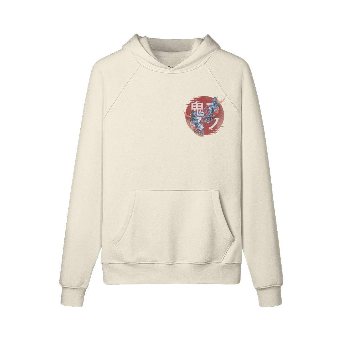 Kuscheliger Hoodie Innenseite mit Sweatfleece Oni Mask-ASIA-Shirts