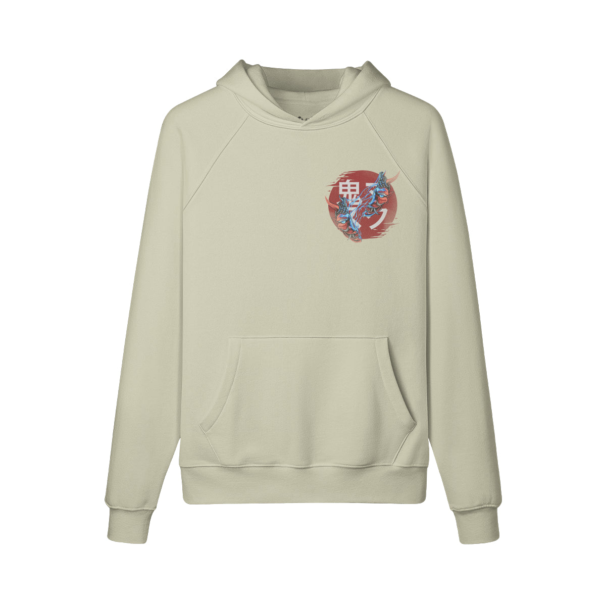 Kuscheliger Hoodie Innenseite mit Sweatfleece Oni Mask-ASIA-Shirts