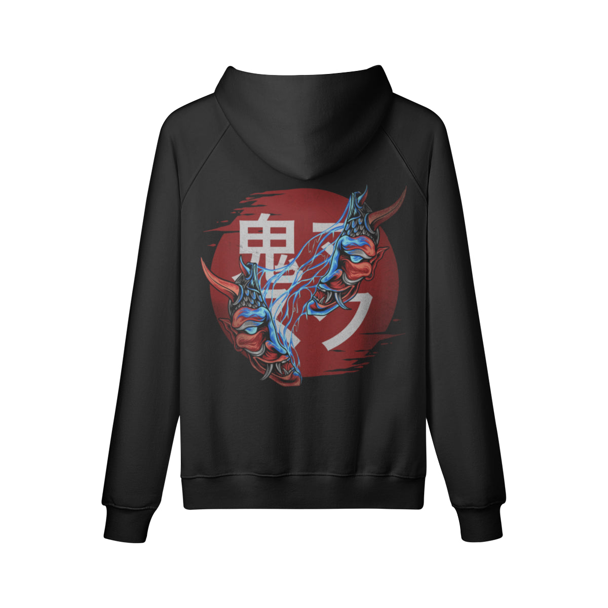 Kuscheliger Hoodie Innenseite mit Sweatfleece Oni Mask-ASIA-Shirts
