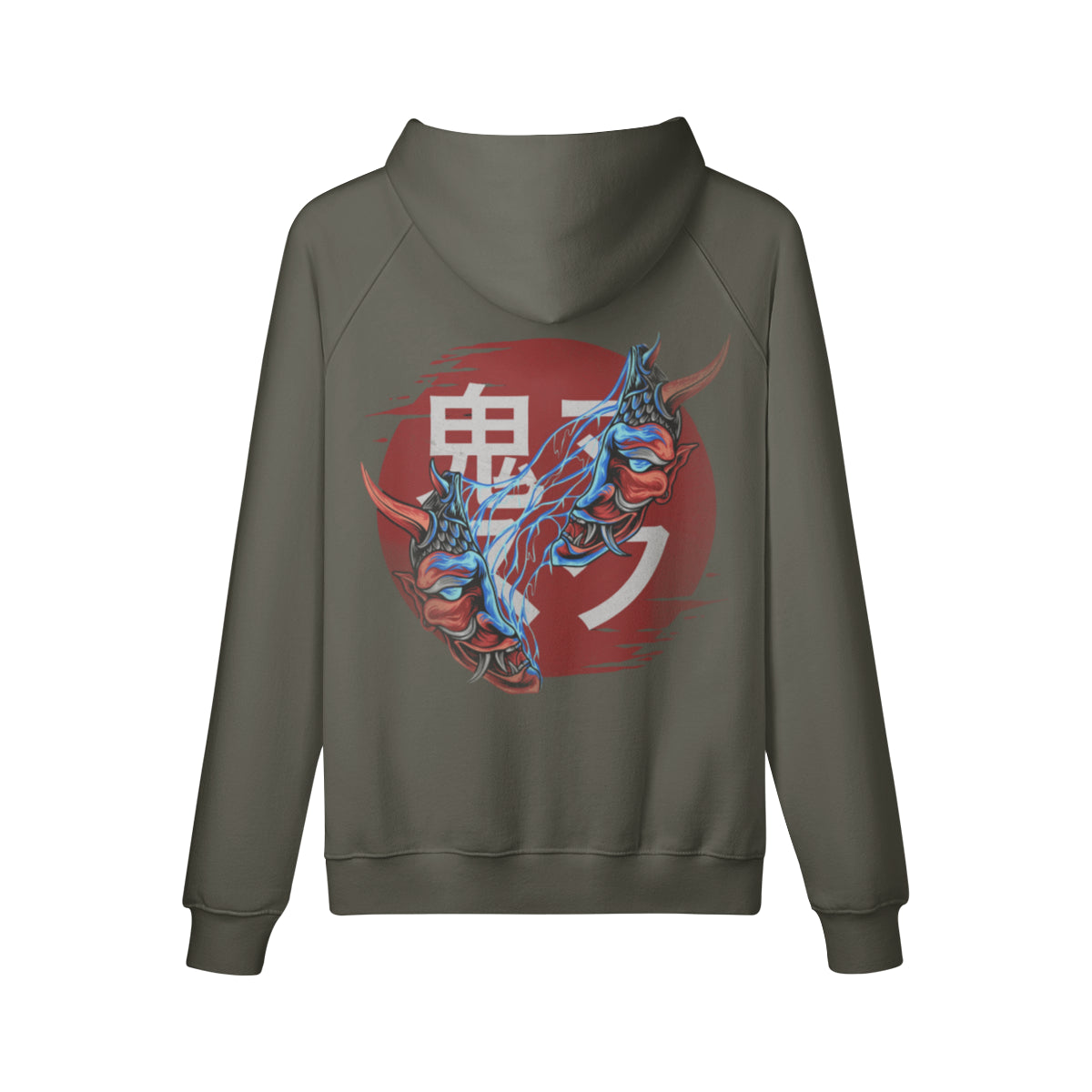 Kuscheliger Hoodie Innenseite mit Sweatfleece Oni Mask-ASIA-Shirts