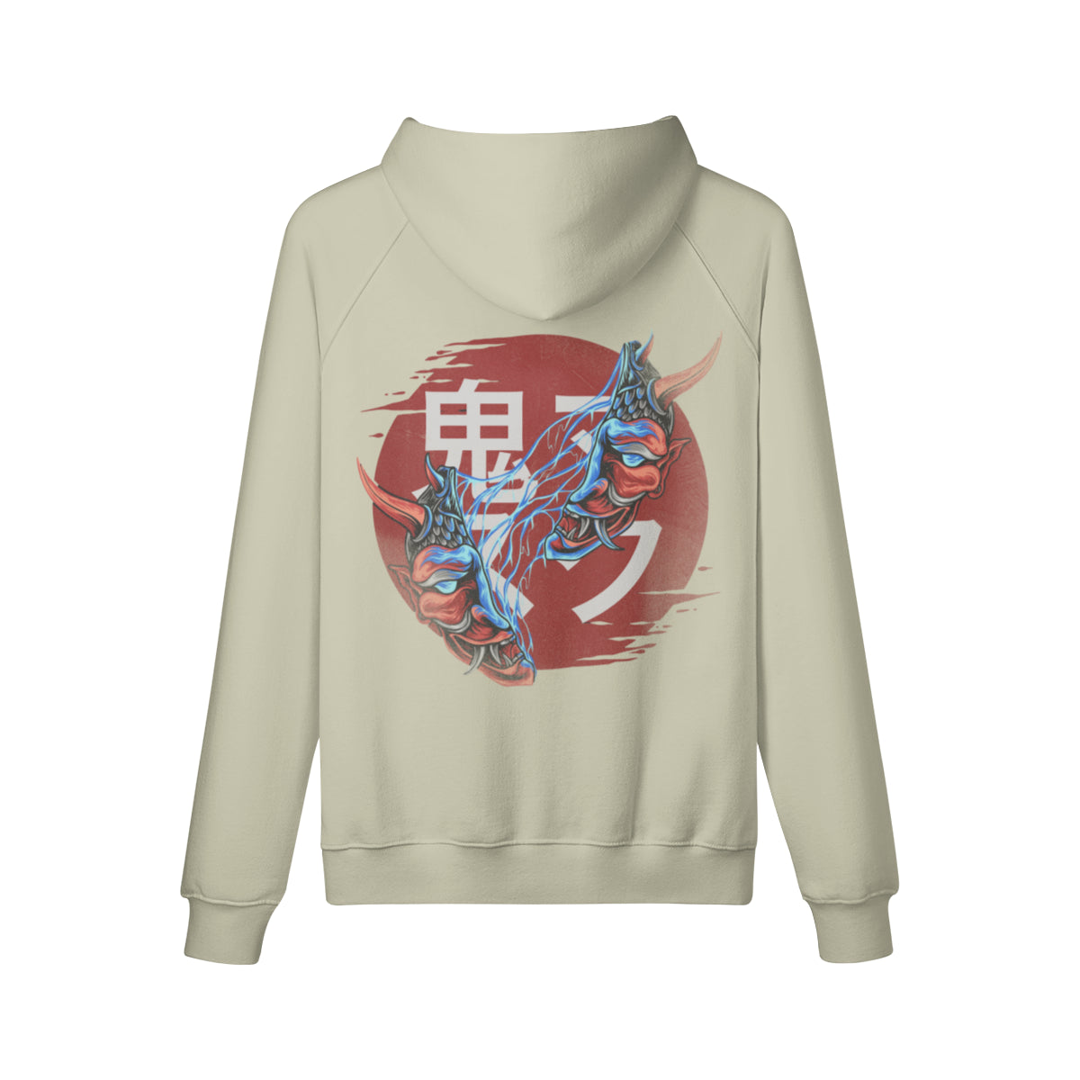 Kuscheliger Hoodie Innenseite mit Sweatfleece Oni Mask-ASIA-Shirts