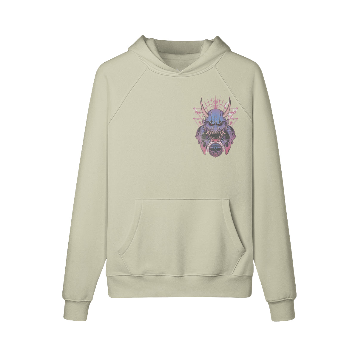 Kuscheliger Hoodie Innenseite mit Sweatfleece Oni Mask-ASIA-Shirts
