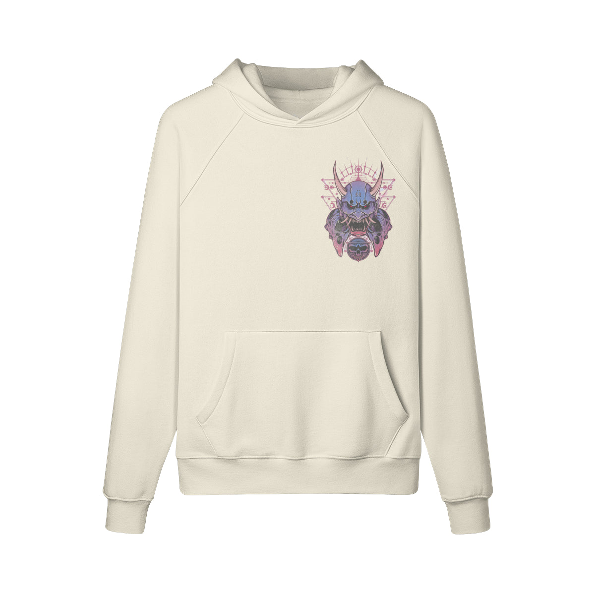 Kuscheliger Hoodie Innenseite mit Sweatfleece Oni Mask-ASIA-Shirts