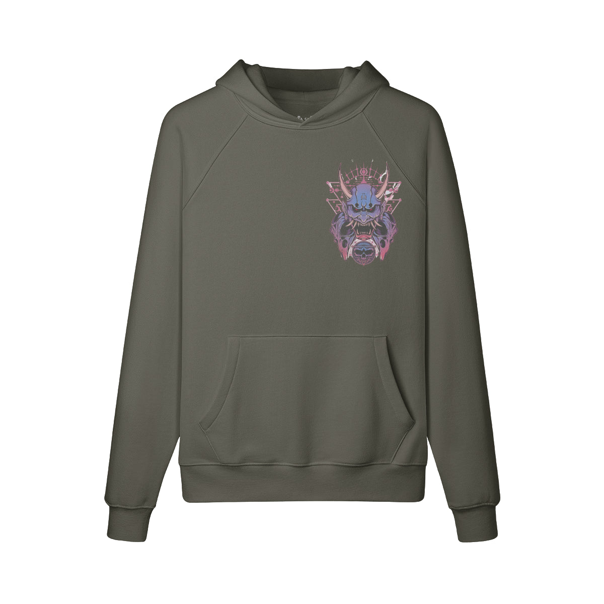 Kuscheliger Hoodie Innenseite mit Sweatfleece Oni Mask-ASIA-Shirts