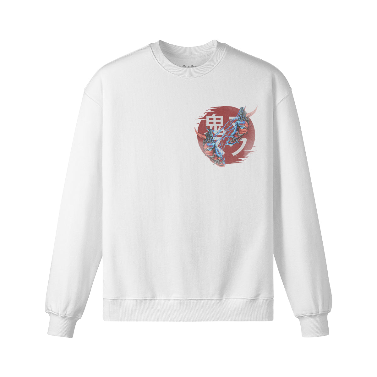 Heavyweight Oversized Sweatshirt Oni Mask Japan Kunst-ASIA-Shirts