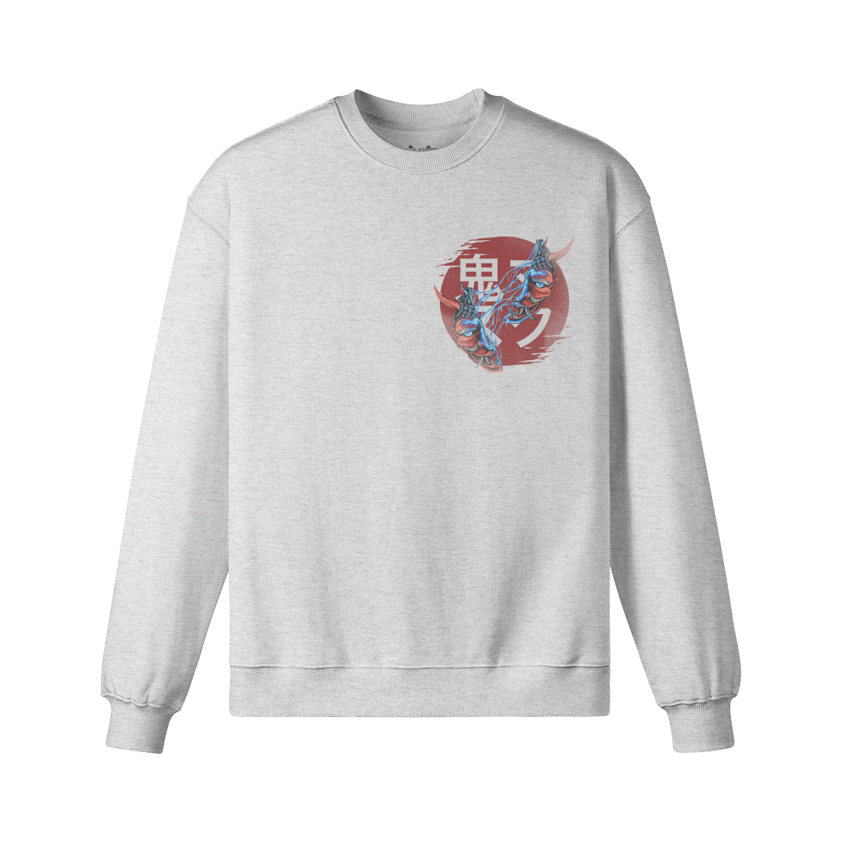 Heavyweight Oversized Sweatshirt Oni Mask Japan Kunst-ASIA-Shirts