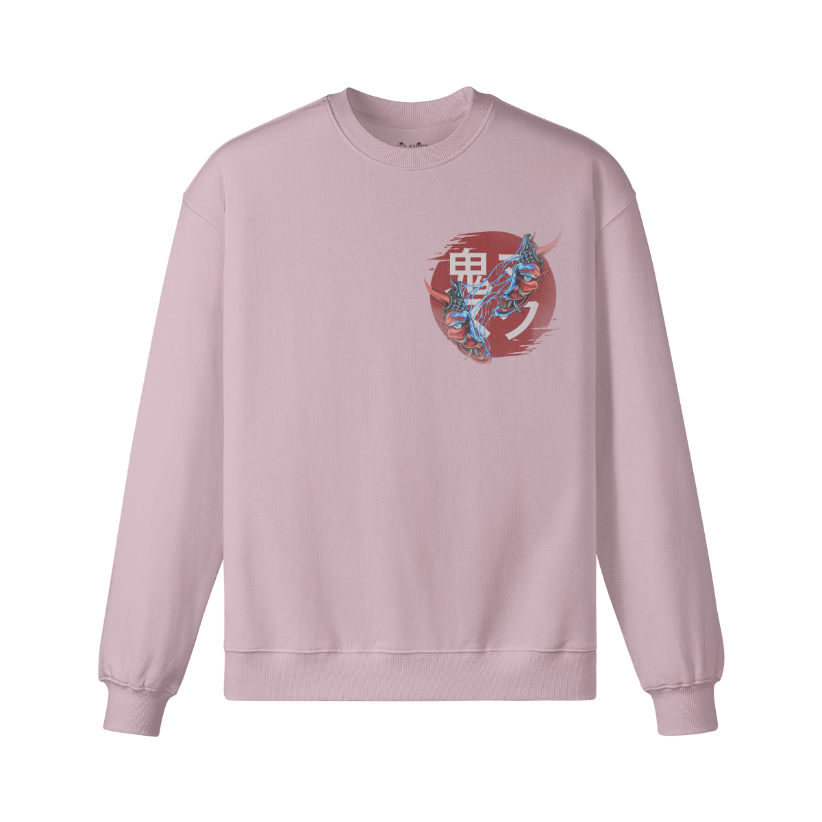 Heavyweight Oversized Sweatshirt Oni Mask Japan Kunst-ASIA-Shirts