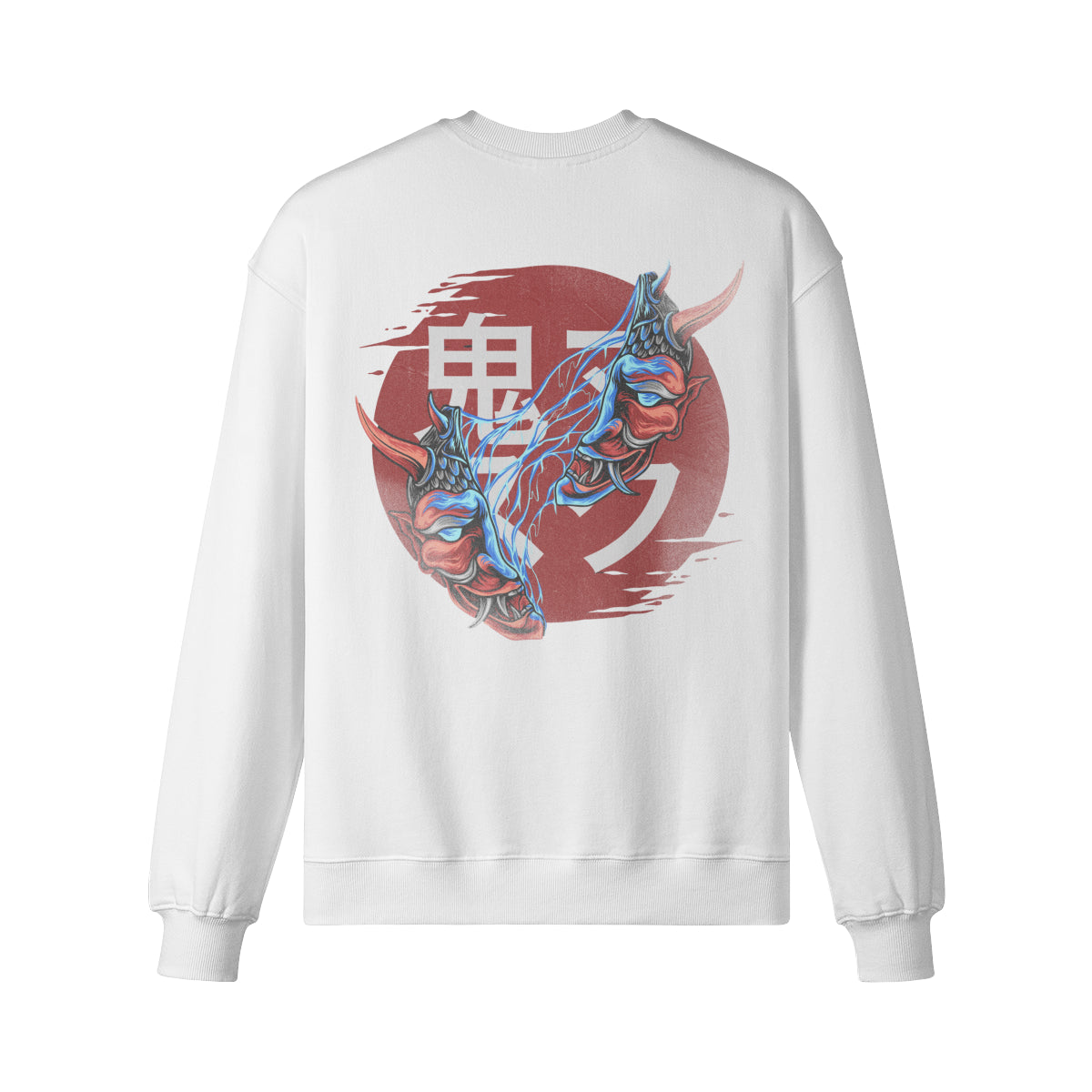 Heavyweight Oversized Sweatshirt Oni Mask Japan Kunst-ASIA-Shirts