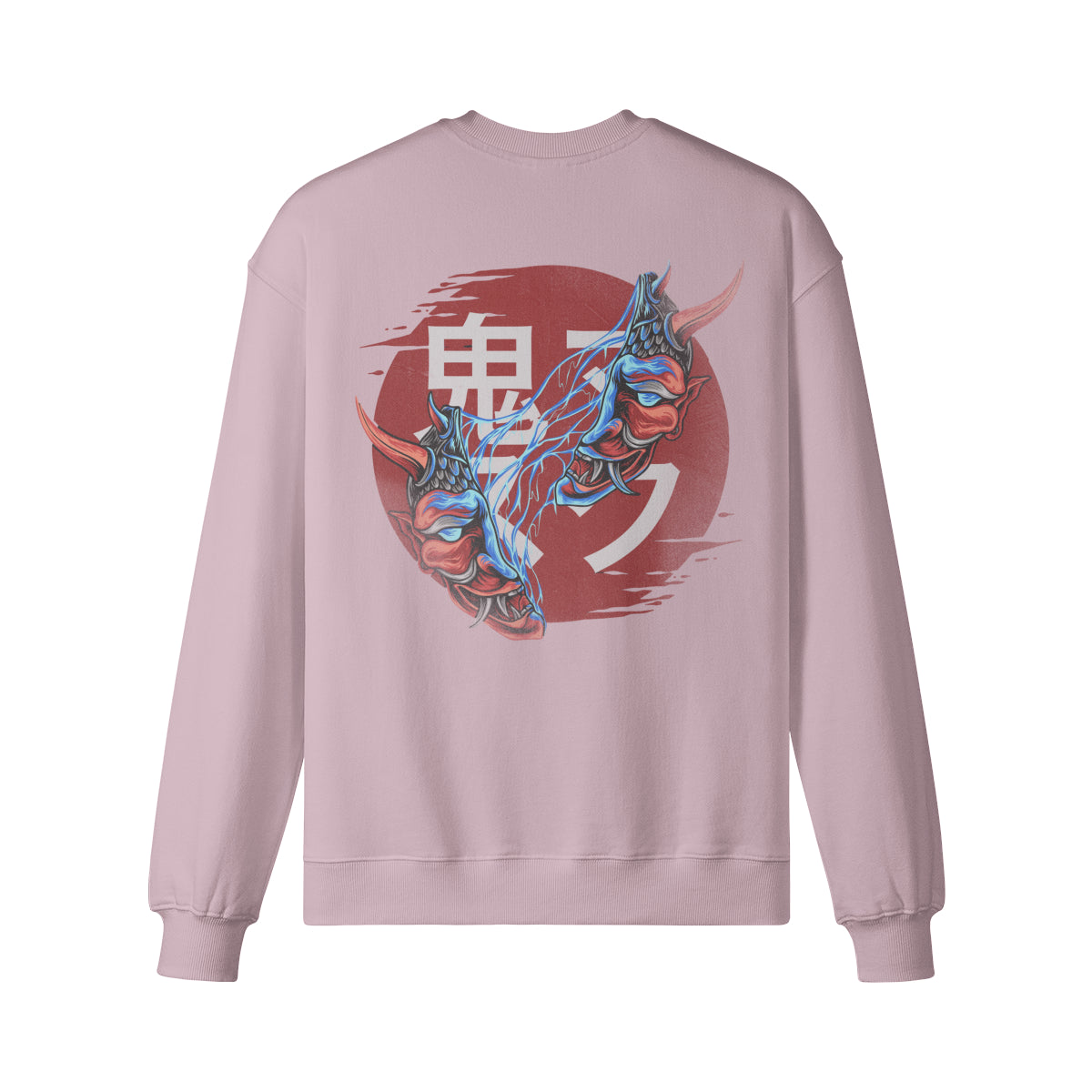 Heavyweight Oversized Sweatshirt Oni Mask Japan Kunst-ASIA-Shirts