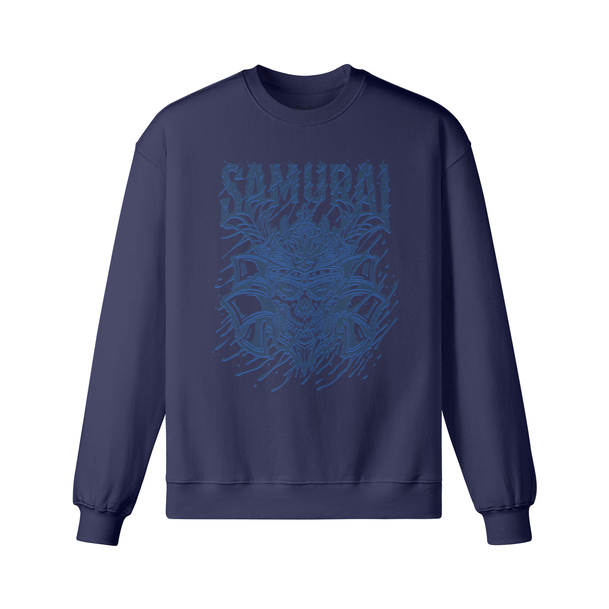 Heavyweight Oversized Sweatshirt blauer Samurai Japan Kunst-ASIA-Shirts