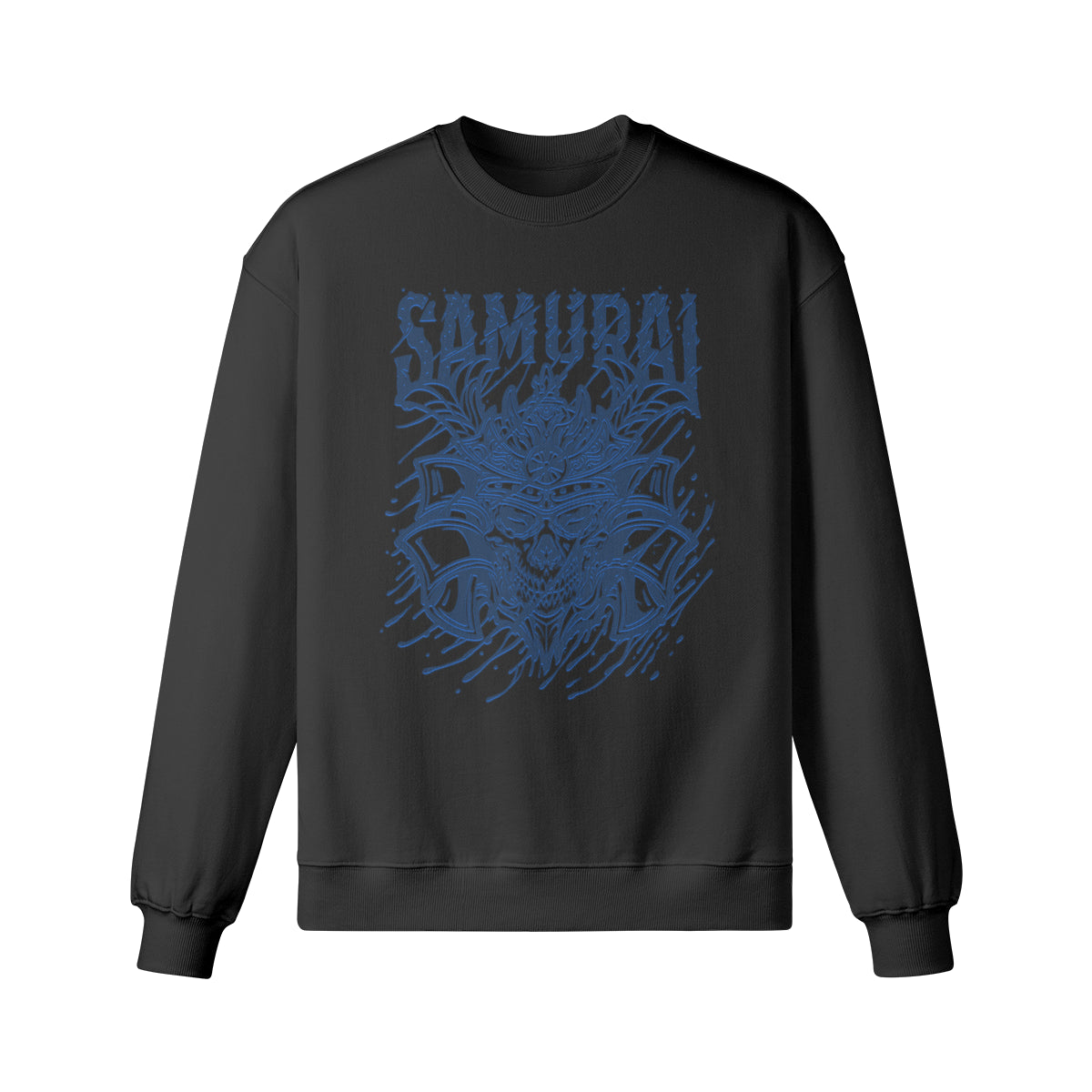 Heavyweight Oversized Sweatshirt blauer Samurai Japan Kunst-ASIA-Shirts