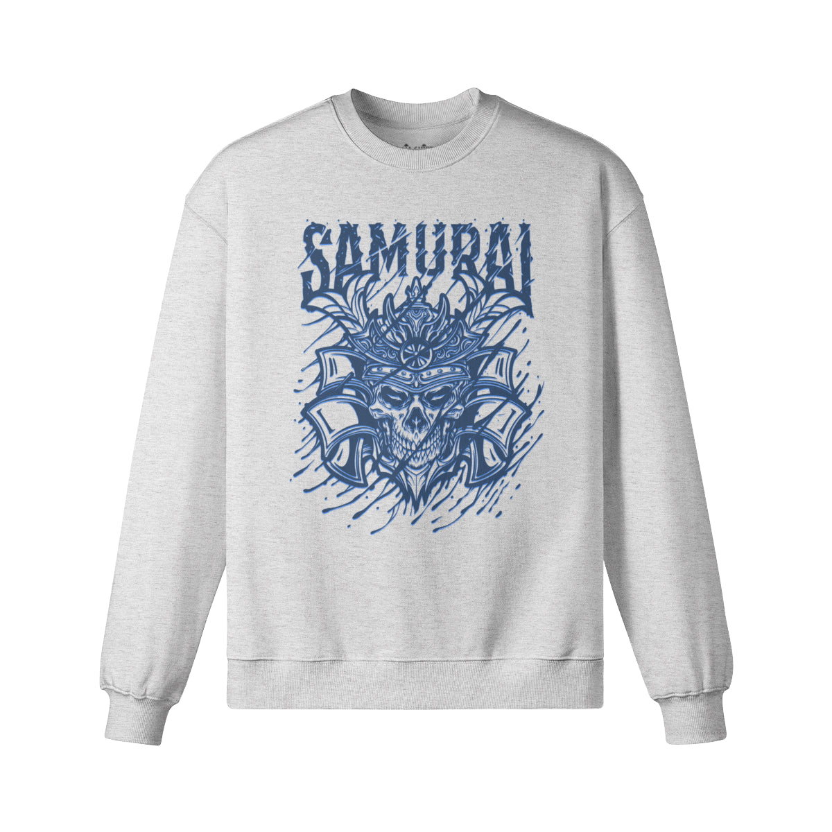 Heavyweight Oversized Sweatshirt blauer Samurai Japan Kunst-ASIA-Shirts