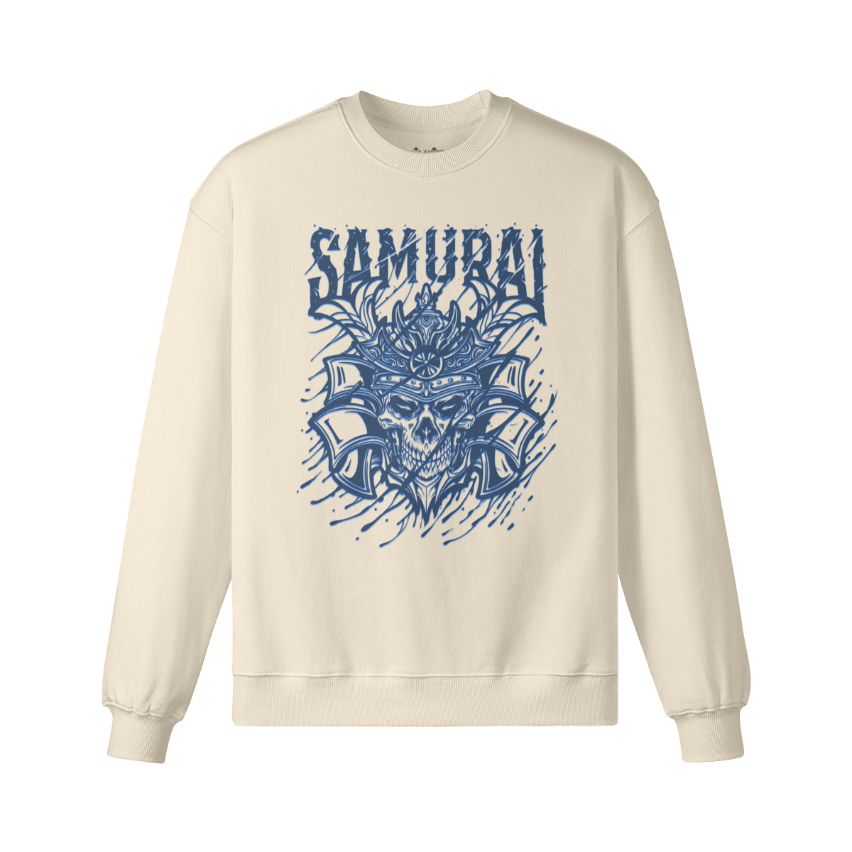 Heavyweight Oversized Sweatshirt blauer Samurai Japan Kunst-ASIA-Shirts
