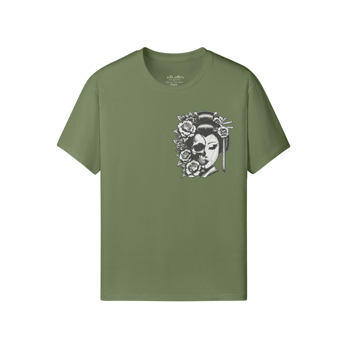Print T-Shirt Japan Geisha Vorder und Rückseite-ASIA-Shirts