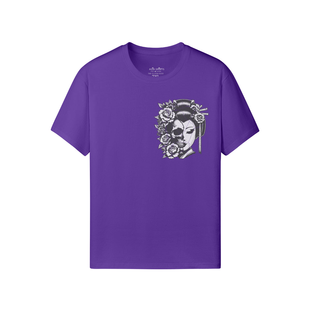 Print T-Shirt Japan Geisha Vorder und Rückseite-ASIA-Shirts
