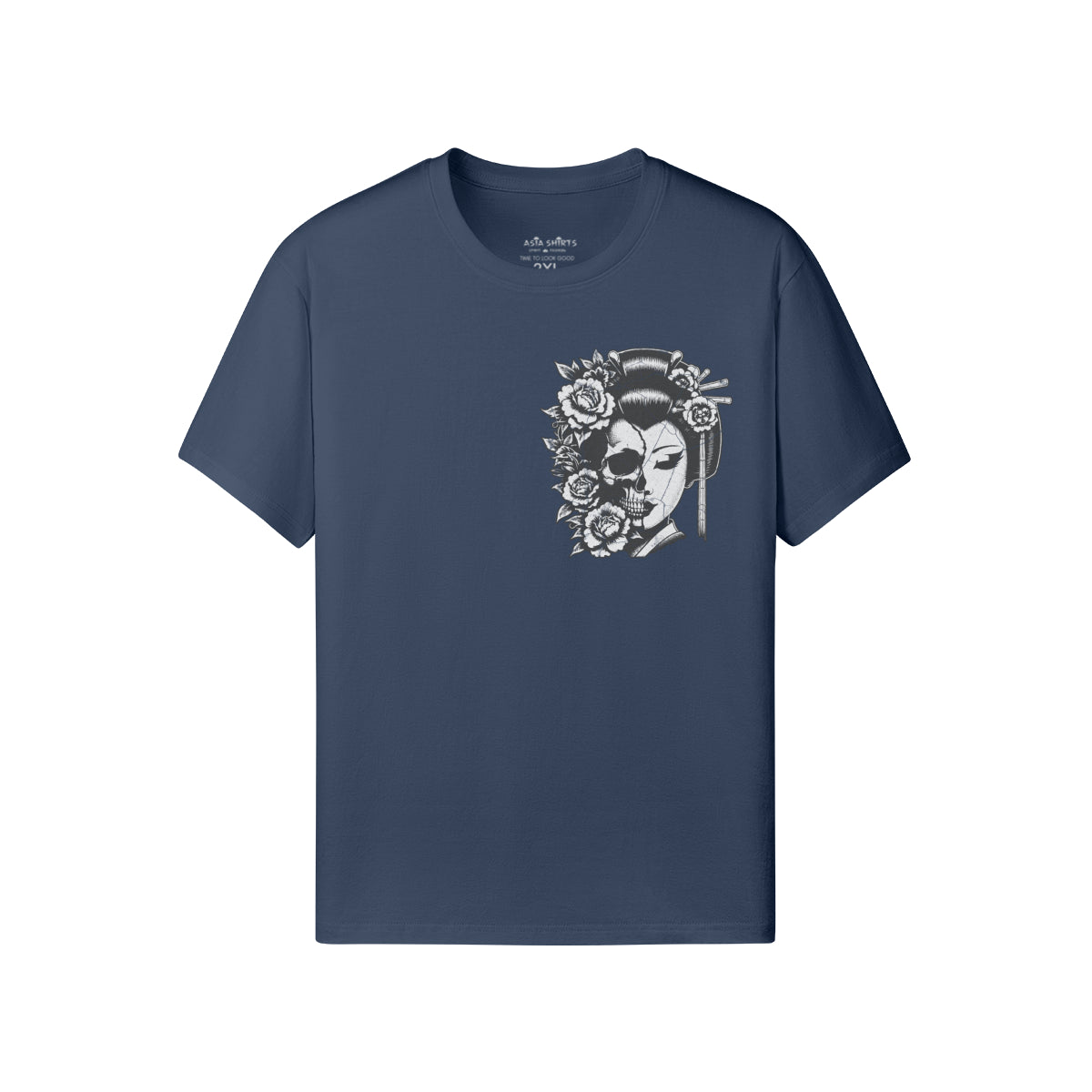Print T-Shirt Japan Geisha Vorder und Rückseite-ASIA-Shirts