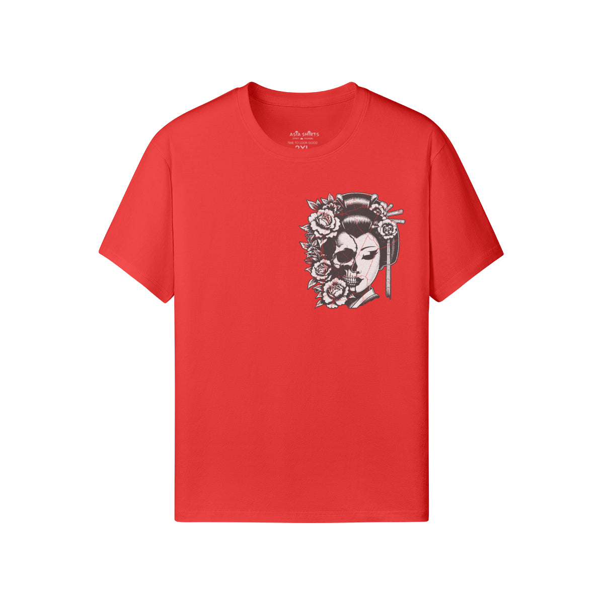 Print T-Shirt Japan Geisha Vorder und Rückseite-ASIA-Shirts