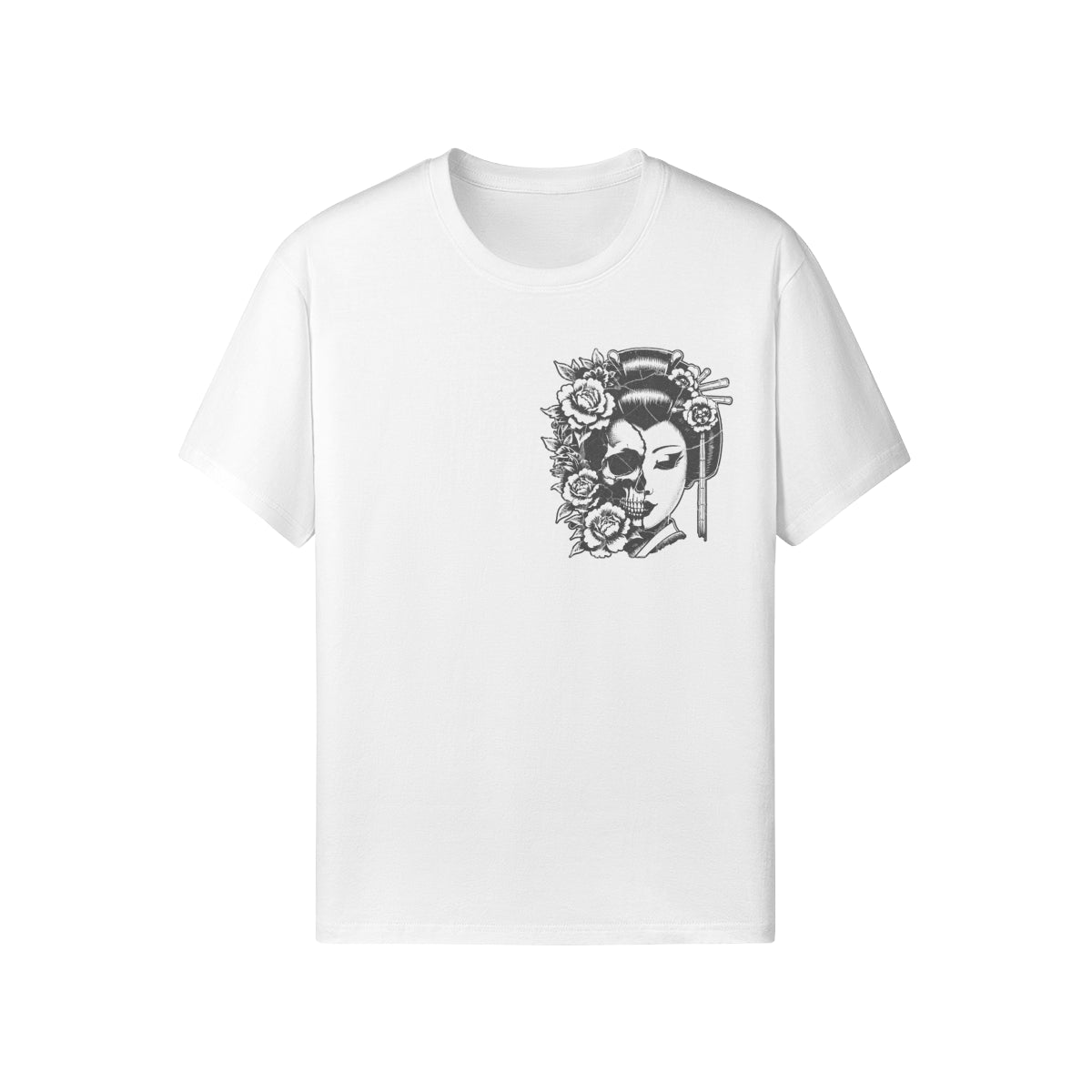 Print T-Shirt Japan Geisha Vorder und Rückseite-ASIA-Shirts